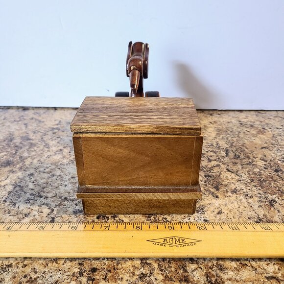 Vintage Wood Cigarette Dispenser Box, Mechanical Wooden Box Bird Bobbing, Works! - Picture 10 of 11